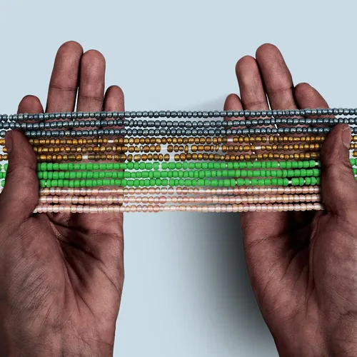 Miniatura 29 de 4 cuentas de cintura africana hechas a mano de 50 pulgadas para mujer, no elásticas (corbata)