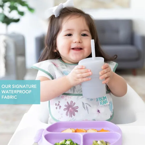 Miniatura 4 de Bumkins Baberos para niña o niño, SuperBib para bebés y niños pequeños de 6 a 24 meses, esenciales imprescindibles para comer, alimentar