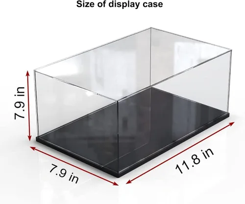 Miniatura 4 de Vitrina de acrílico transparente para juguetes coleccionables, caja de acrílico para ensamblar, escaparate de protección a prueba de polvo con base