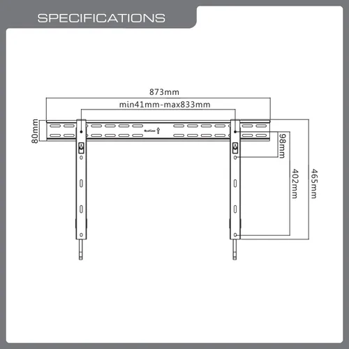Miniatura 2 de QualGear QG-TM-002-BLK - Soporte de pared fijo y ultra delgado de 37 a 70 pulgadas, perfil bajo, universal para televisores LED, color negro