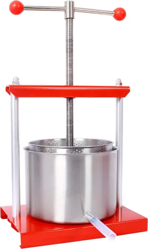 Miniatura 8 de Prensa manual para vino, máquina de prensa de barriles de acero inoxidable de 1.6 galones para jugo, verduras, vino, aceite de oliva, leche