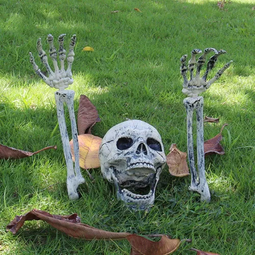 Estacas de esqueleto realistas, decoraciones de Halloween para estacas de césped, jardín, decoración de esqueleto de Halloween