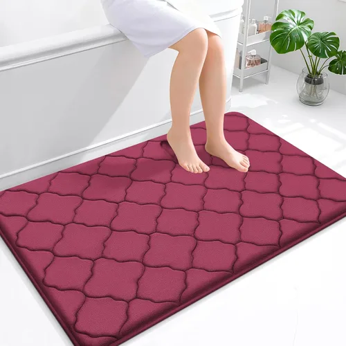 Miniatura 74 de OLANLY Alfombra de Baño de Espuma Viscoelástica de 24 x 16 pulgadas, Ultra Suave y Absorbente, Alfombras de Baño Antideslizantes, Cómodas, Lavables