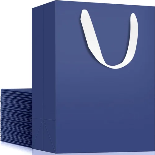 Miniatura 11 de EUSOAR Bolsas de compras y mercancías, tamaño mediano, 25 piezas de 7.8 x 3.9 x 11 pulgadas, bolsas de regalo reciclables de papel kraft marrón