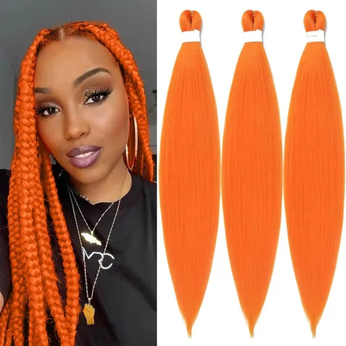 Miniatura 38 de Extensiones de cabello trenzado preestiradas para mujer, trenzas de caja, suave, sintético, sin nudos, textura Yaki, ajuste de agua caliente