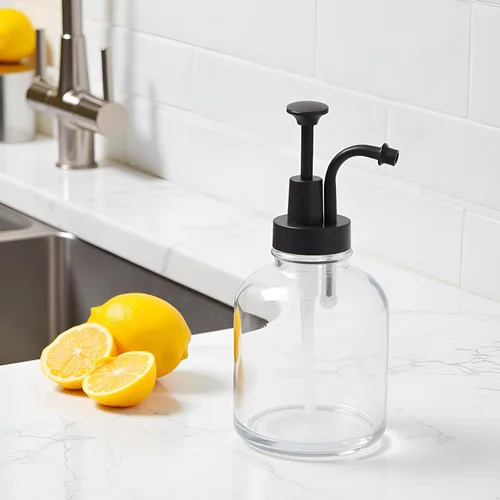 Miniatura 2 de Dispensador de jabón con bomba de vidrio, dispensador de jabón para manos de cocina, dispensador de crema agria, dispensador de bomba a prueba