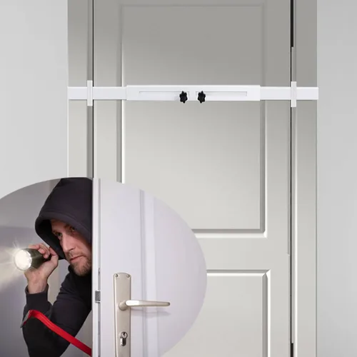 Miniatura 8 de Barra de seguridad para puerta (acero inoxidable, 2 juegos) para uso como barra de seguridad de puerta, cerradura de refuerzo de puerta, protege