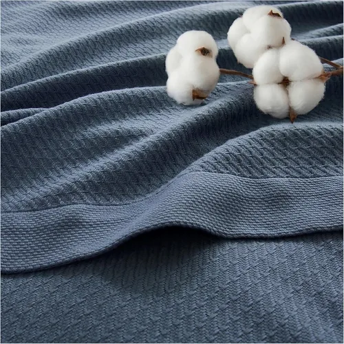 Madison Park - Manta ligera de verano 100% algodón egipcio, diseño de punto gofre transpirable, manta suave y acogedora para todas las estaciones