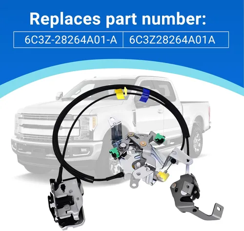 Miniatura 4 de Ensamble de Cable de Pestillo de Bloqueo de Puerta Lateral Trasera del Conductor Izquierdo Compatible con F-250 F-350 F-450 F-550 Super Duty
