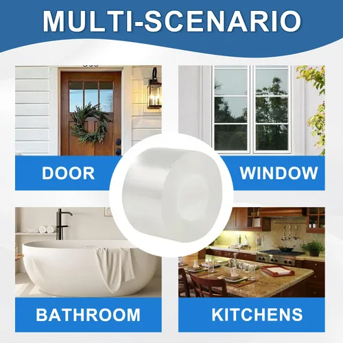 Miniatura 3 de Cinta de sellado para ventanas 2 pulgadas x 10 metros Aislamiento de corrientes de aire Sin residuos Adhesivo removible Impermeable Para ventanas