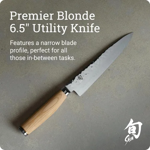 Miniatura 2 de Shun Premier Blonde - Cuchillo utilitario de 6.5 pulgadas, cuchillo japonés hecho a mano, núcleo VG-MAX con revestimiento de acero inoxidable