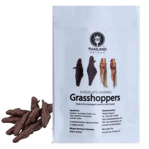 Miniatura 10 de Thailand Unique Grillos sazonados para barbacoa – Bolsa de 0.53 oz de insectos comestibles deshidratados para humanos, insectos nutritivos