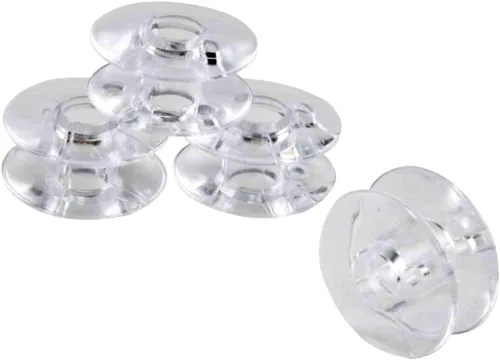 Miniatura 2 de Cutex Plástico transparente clase 66 compatible con bobinas de máquina de coser Singer Brand – Paquete de 12