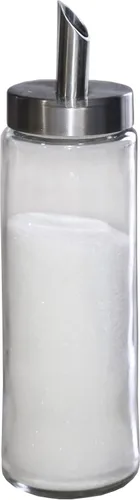 Neat Pour - Dispensador de azúcar, agitador y vertedor, estilo moderno, níquel cepillado con tapa de acero inoxidable, apto para lavavajillas para