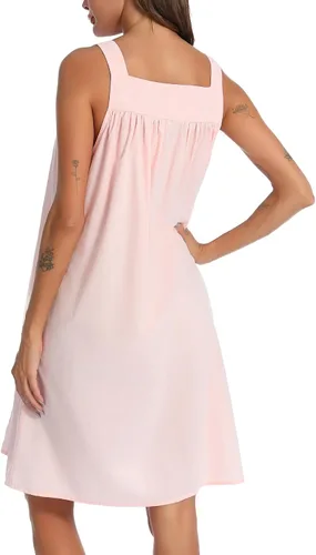 Miniatura 5 de YOZLY - Camisones de algodón sin mangas para mujer, camisón de tanque de noche con bolsillos