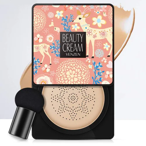 VENZEN Crema de belleza cubierta transparente maquillaje natural nutre hidrata protección profesional cuidado de la piel 2 colores 0.71 oz (#01 #01