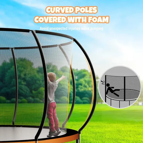 Miniatura 3 de Kiivakii Trampolín de 10 pies, 12 pies, 14 pies, 16 pies, trampolines para exteriores para niños y adultos, trampolines recreativos con postes