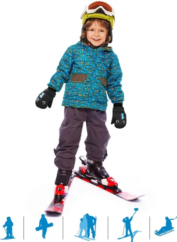 Miniatura 4 de Guantes de esquí de invierno guantes impermeables con forro de algodón cálido para niños