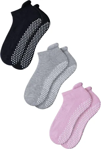 RATIVE - Calcetines antideslizantes para yoga, pilates y hospitales, para adultos, hombres y mujeres