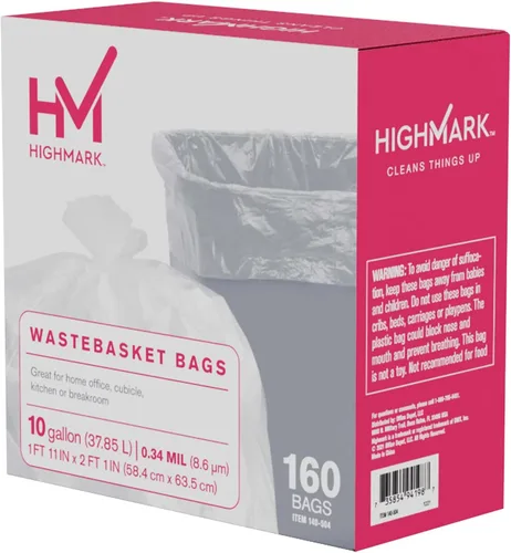 Miniatura 6 de Highmark Bolsas de basura, 10 galones, caja de 160, DP00504