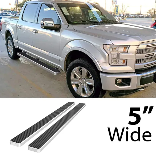 Miniatura 2 de Eboard - Estribo de 5 pulgadas, color plateado, compatible con Ford F150 SuperCrew Cab 2015-2025 y F150 Lightning 2022-2025 y F-250 F-350 Super Duty