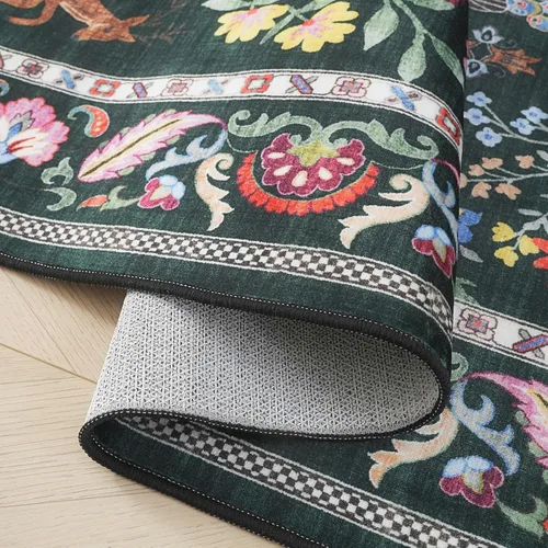 Miniatura 2 de Alfombra de pasillo lavable para cocina, 2 x 10 pies, diseño floral, antideslizante, para entrada, interior, alfombra suave para pasillos, cocina