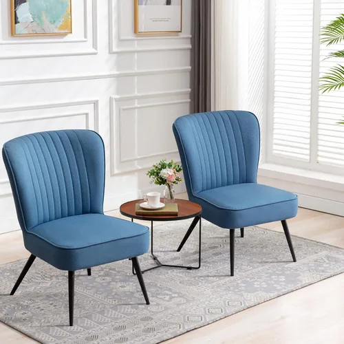 Miniatura 9 de Alunaune Moderno juego de 2 sillas decorativas azules para sala de estar, juego de muebles tapizados para dormitorio, pantuflas, silla de recepción