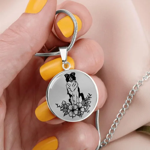 Miniatura 3 de Border Collie - Collares para amantes de las mascotas para mujeres y niñas, lindas fronteras para perros Collie, primavera, verano, flores florales