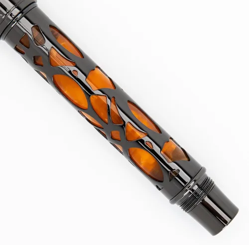 Miniatura 7 de Conklin Conklin Pen Company - Bolígrafo de punta redonda Endura Deco Crest en naranja con detalles de oro rosa, instrumento de escritura recargable