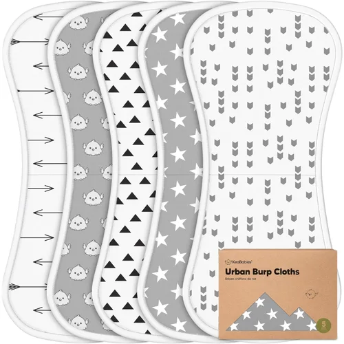Paños orgánicos para eructos para bebés niños y niñas - Paquete de 5 paños de algodón súper absorbentes para eructar para bebés, trapos suaves y