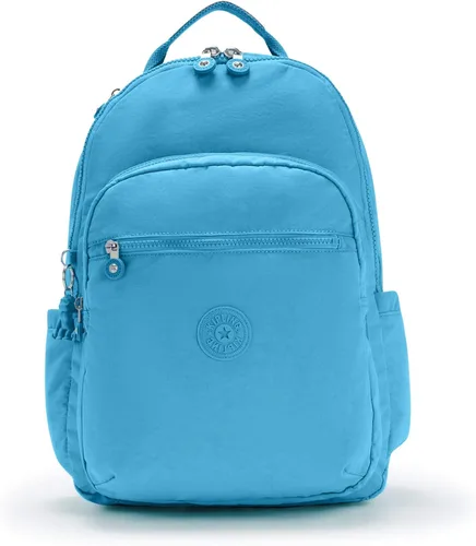 Miniatura 42 de Kipling Seoul - Mochila grande metálica para portátil de 15 pulgadas, Agua (Aqua Flowers)