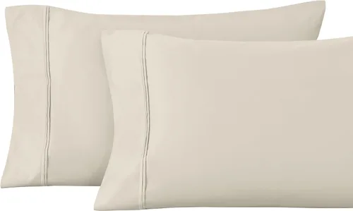 Miniatura 8 de Superior Juego de fundas de almohada estándar de 1200 hilos, 100% algodón egipcio, suave y transpirable, 2 piezas, color verde azulado