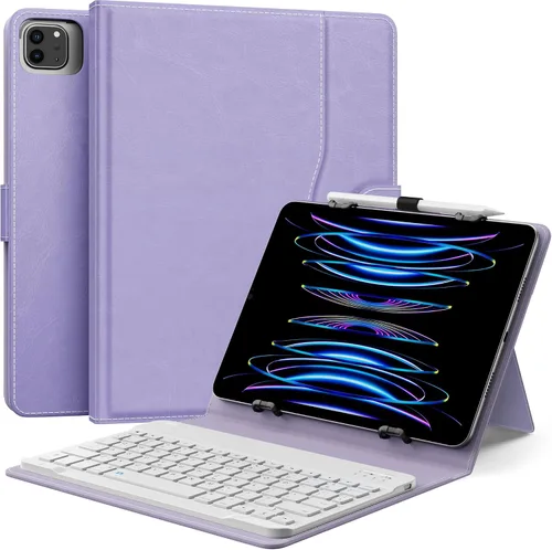 Miniatura 8 de MoKo Funda universal para tablet con teclado QWERTY para tablet de 9", 9.7", 10.1", 10.2", 10.4", 10.5", 10.9", con teclado Bluetooth inalámbrico