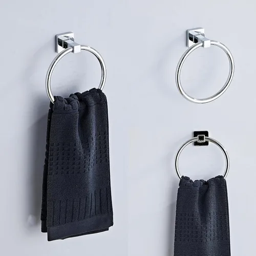 Miniatura 4 de Juego de accesorios de baño cromados de 4 piezas, juego de accesorios de baño de acero inoxidable montado en la pared, barra de toalla de mano