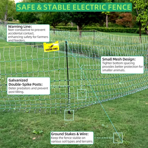 Miniatura 3 de Red eléctrica para aves de corral, redes portátiles de malla para pollos, patos, gansos, pavo, cercado eléctrico para patios traseros, granjas