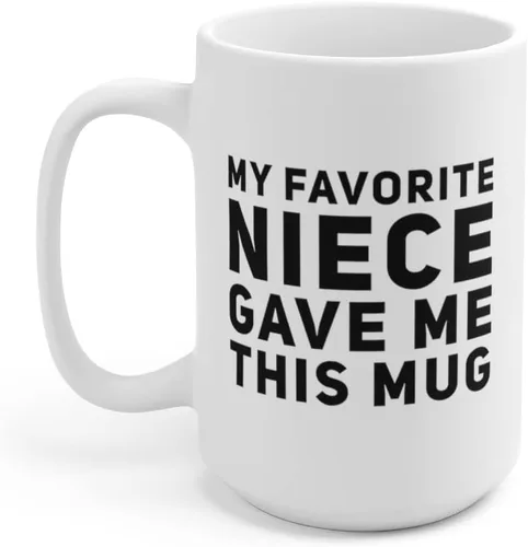 Miniatura 7 de Panvola Mi Sobrina Favorita Me Dio Esta Taza, Taza Divertida para Tíos y Tías, Regalos de Sobrina Sobrino, Día de las Madres, Día del Padre, Blanco