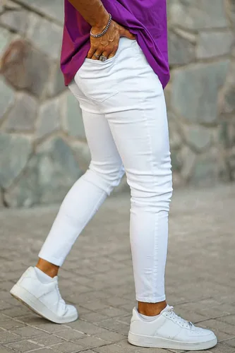 Miniatura 6 de GINGTTO - Jeans rasgados, elásticos y ajustados para hombre