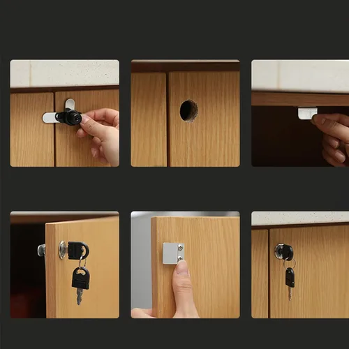 Miniatura 6 de Cerraduras de leva para gabinete con llave igual, la longitud del cilindro se adapta a 0.4 pulgadas, caja de herramientas de almacenamiento segura