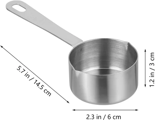 Miniatura 3 de Hemoton Mini sartén, calentador de mantequilla de acero inoxidable con boquilla de vertido, mini olla calentadora de leche, fusión de chocolate