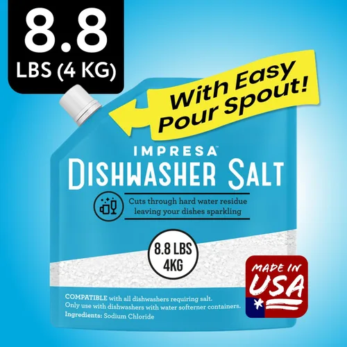 Miniatura 3 de Sal suavizante de agua para lavavajillas, 8.8 libras, sal pura de grano grueso para Bosch, Miele, Whirlpool, Thermador y más, elimina la cal