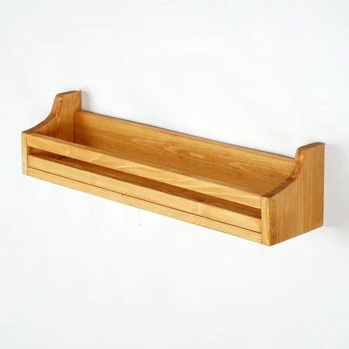 Miniatura 5 de Svenion Estante de madera para tarros de especias, estante flotante de repisa, estante organizador de gabinete de cocina (cereza)