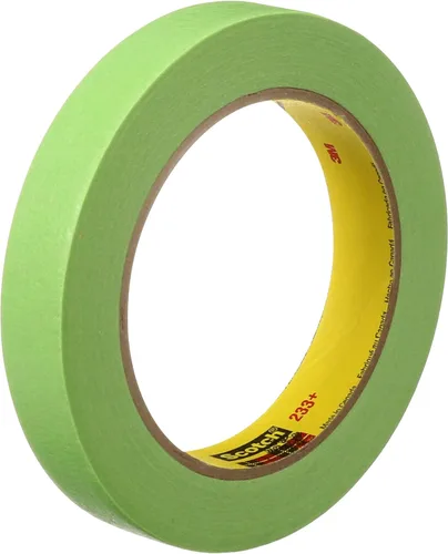 Cinta adhesiva de enmascarado de alto rendimiento Scotch Brand 233+, 46334, flexible, resistente a la humedad, color verde, 18 mm x 55 mm, cinta