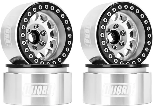 Miniatura 9 de INJORA 1.9 Beadlock Wheel Deep Dish Negative Offset de 10.4mm con llanta de rueda para 1/10 RC Crawler Auto Axial SCX10 90046 AXI03007 TRX4 VS4-10