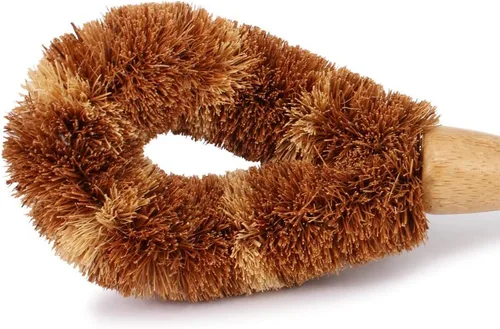 Miniatura 6 de Ezeso - Juego de 4 cepillos de bambú natural para fregar platos, olla de madera y cepillo para botellas