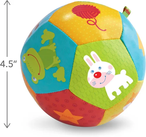 Miniatura 5 de HABA Pelota suave para bebé, tiempo boca abajo y juego sensorial, pelota de juego infantil de 4.5 pulgadas, ideal para gatear, para bebés de 6 meses
