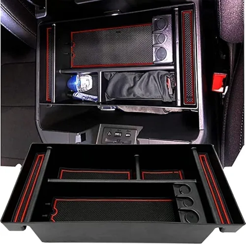 Miniatura 8 de Bandeja organizadora de consola central se adapta a accesorios para GMC Sierra/Chevy Silverado 1500 2019-2022, Silverado/Sierra 2500 HD/3500 HD Azul