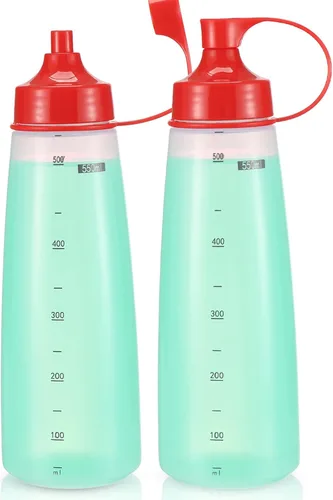 Miniatura 13 de Botellas exprimibles de boca ancha, paquete de 2 botellas de condimentos exprimibles sin BPA para salsas gruesas, resina, manualidades, botellas