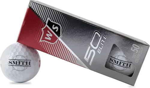 Miniatura 13 de Pelotas de golf personalizadas, manga de 3 pelotas de golf Wilson Staff Elite, diseños de monograma personalizados para añadir tu nombre e iniciales