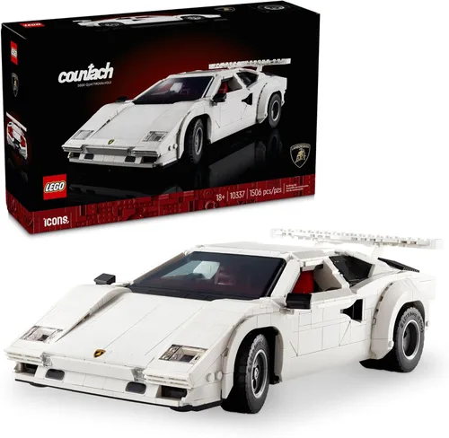 LEGO Icons Lamborghini Countach 5000 Quattrovalvole Kit de Modelo de Auto - Juego de construcción coleccionable para adultos a partir de 18 años -