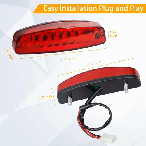 Miniatura 5 de Luz trasera universal de 12 V, luces de freno para ATV, compatibles con Yamaha Honda Suzuki 50cc 70cc 90cc 110cc 125cc Tao Tao Scooter motocicleta